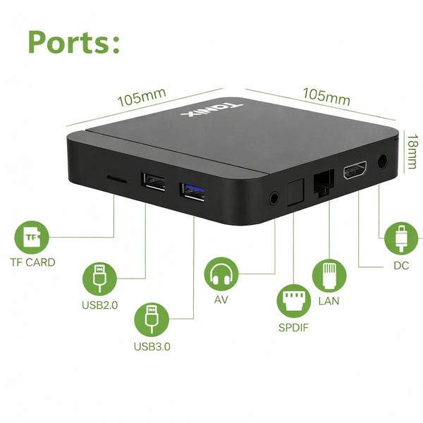 Смарт ТВ приставка Tanix TX3 Mini 2/16GB: Android TV бокс для телевізора, 4K Wi-Fi TX3  фото